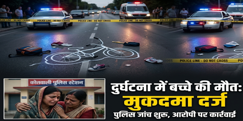 दुर्घटना में बच्चे की मौत के मामले में मुकदमा दर्ज